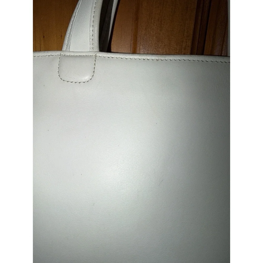 Coach 9301 Bleecker Basket Satchel White Leather Bag Vintage Purse Top Handle